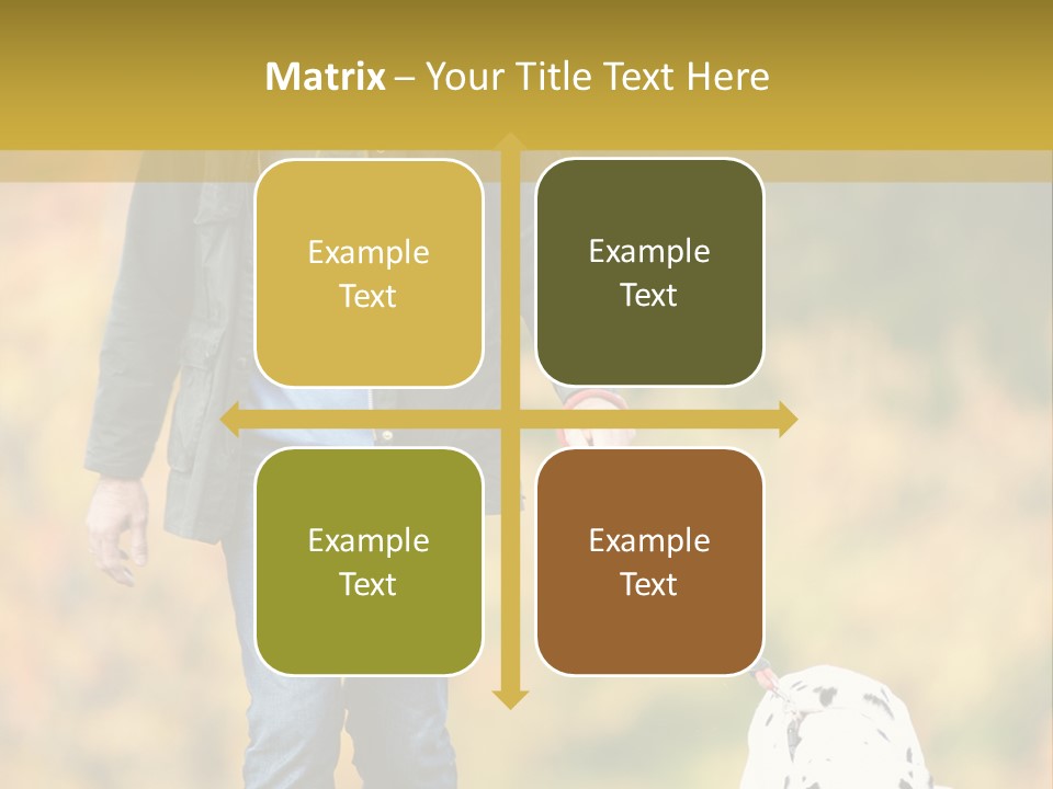 A Man Walking A Dalmatian Dog On A Leash PowerPoint Template