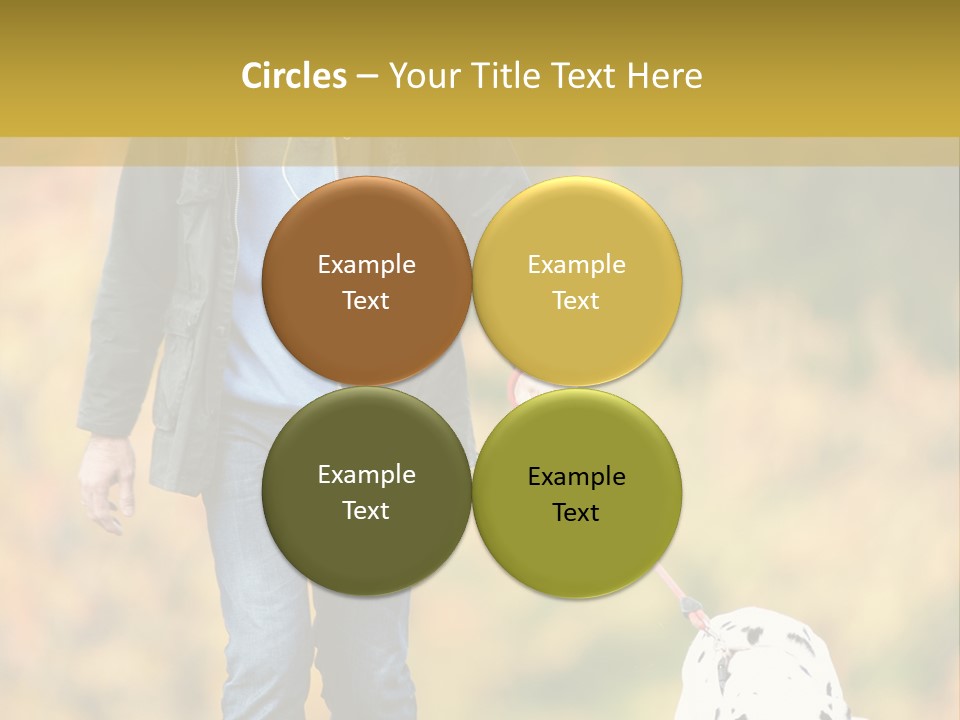 A Man Walking A Dalmatian Dog On A Leash PowerPoint Template