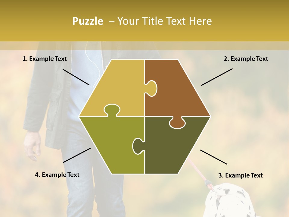 A Man Walking A Dalmatian Dog On A Leash PowerPoint Template