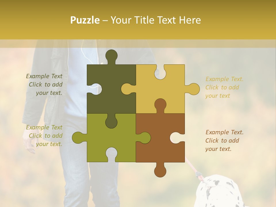 A Man Walking A Dalmatian Dog On A Leash PowerPoint Template