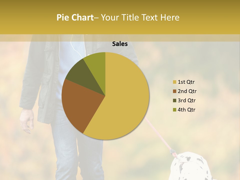 A Man Walking A Dalmatian Dog On A Leash PowerPoint Template