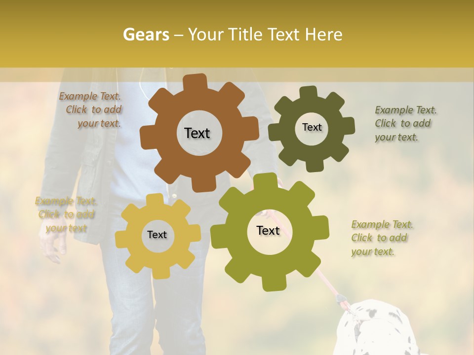 A Man Walking A Dalmatian Dog On A Leash PowerPoint Template