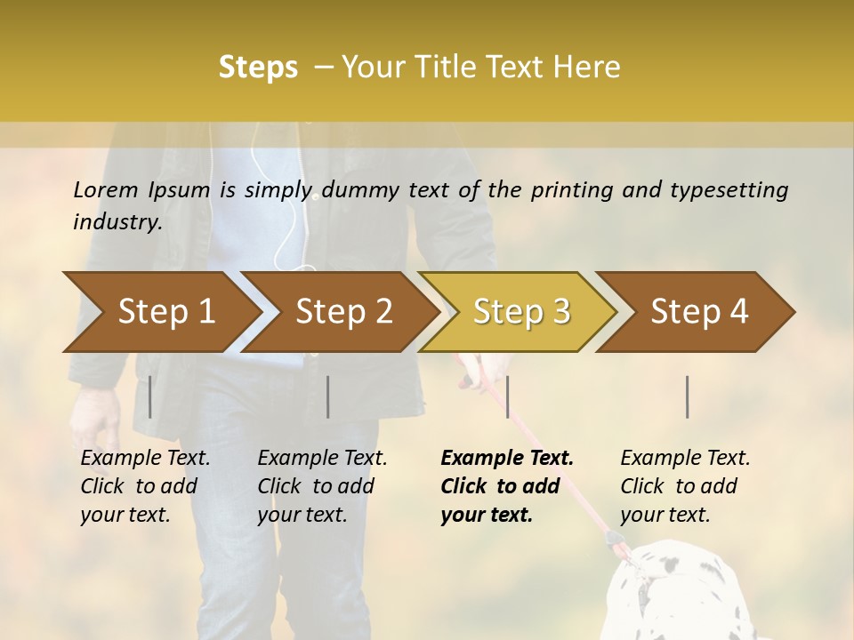 A Man Walking A Dalmatian Dog On A Leash PowerPoint Template