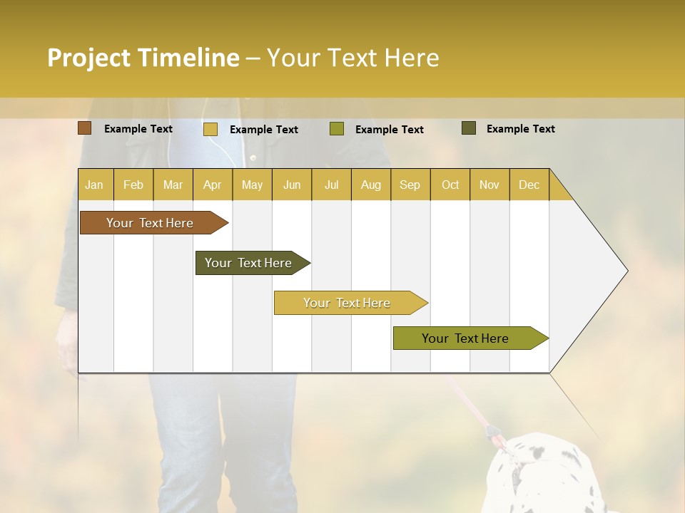 A Man Walking A Dalmatian Dog On A Leash PowerPoint Template