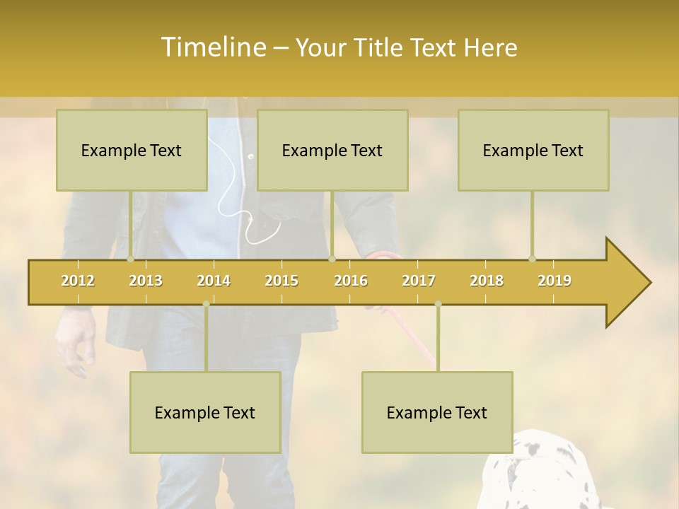 A Man Walking A Dalmatian Dog On A Leash PowerPoint Template