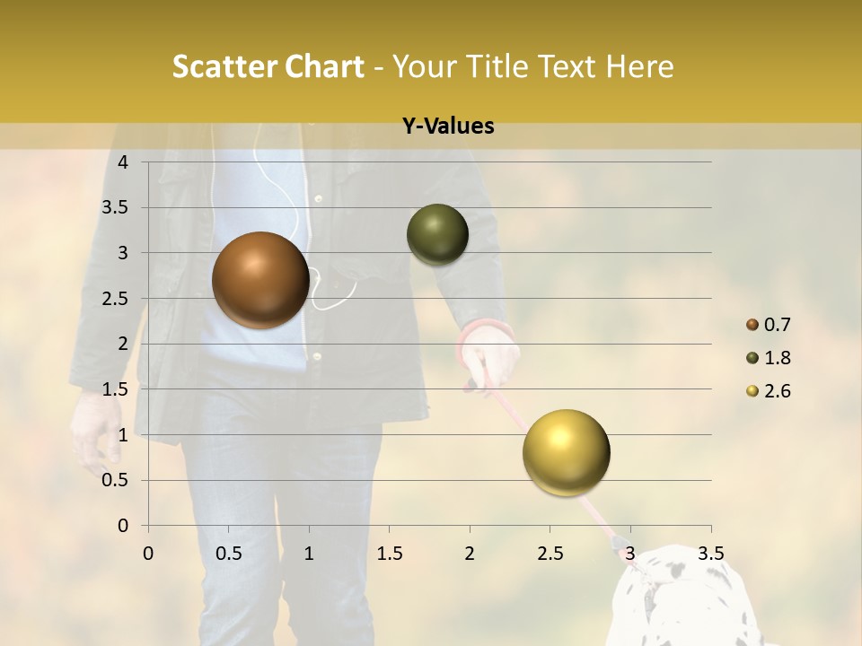 A Man Walking A Dalmatian Dog On A Leash PowerPoint Template