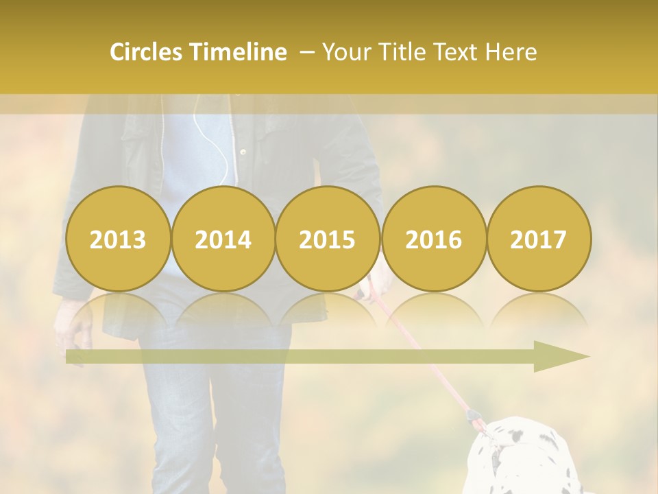 A Man Walking A Dalmatian Dog On A Leash PowerPoint Template