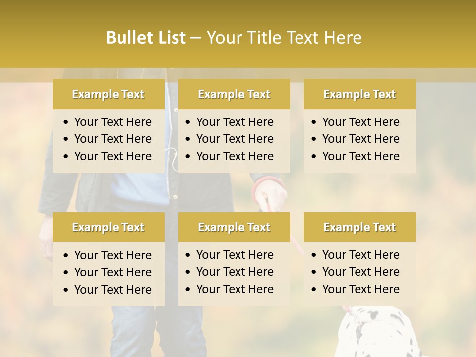 A Man Walking A Dalmatian Dog On A Leash PowerPoint Template