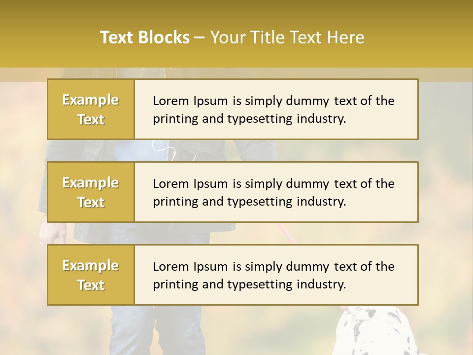 A Man Walking A Dalmatian Dog On A Leash PowerPoint Template