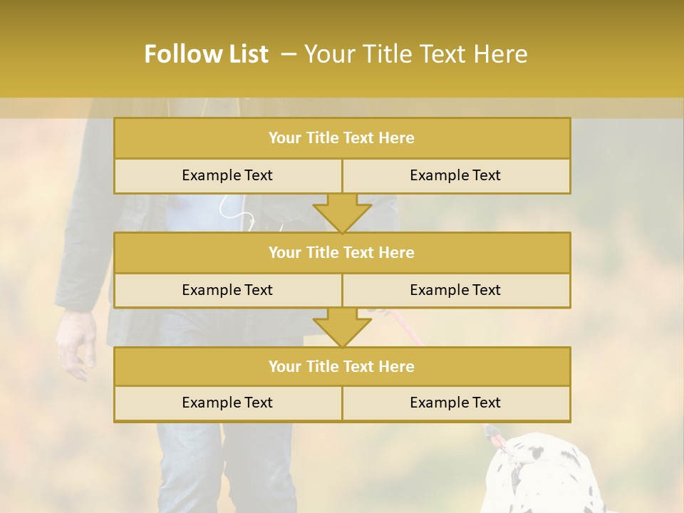 A Man Walking A Dalmatian Dog On A Leash PowerPoint Template