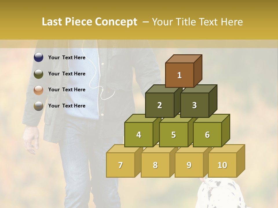 A Man Walking A Dalmatian Dog On A Leash PowerPoint Template