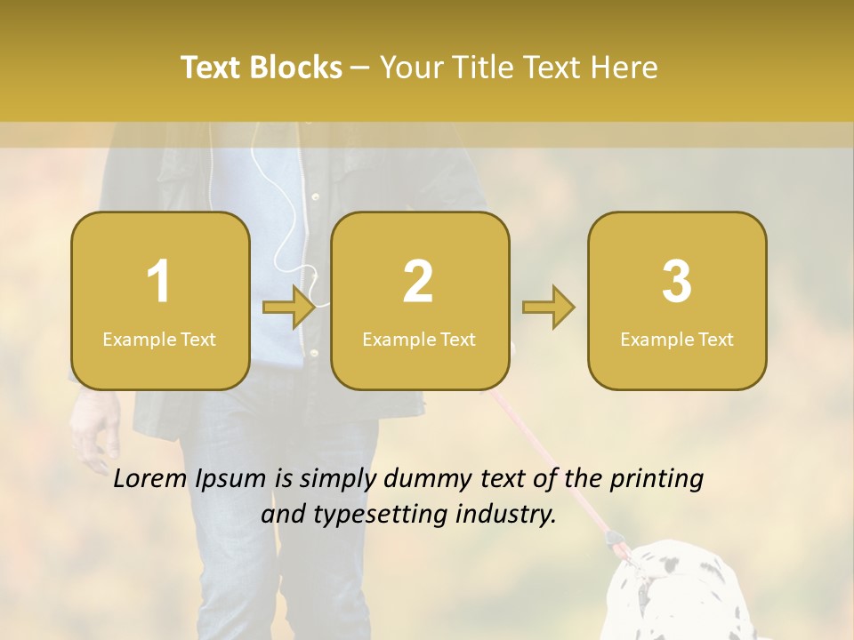 A Man Walking A Dalmatian Dog On A Leash PowerPoint Template