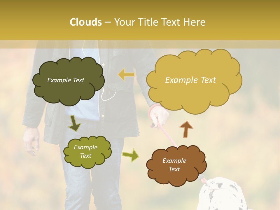 A Man Walking A Dalmatian Dog On A Leash PowerPoint Template