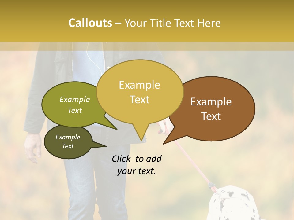 A Man Walking A Dalmatian Dog On A Leash PowerPoint Template