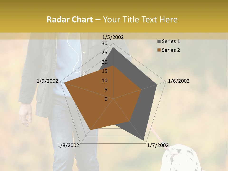 A Man Walking A Dalmatian Dog On A Leash PowerPoint Template