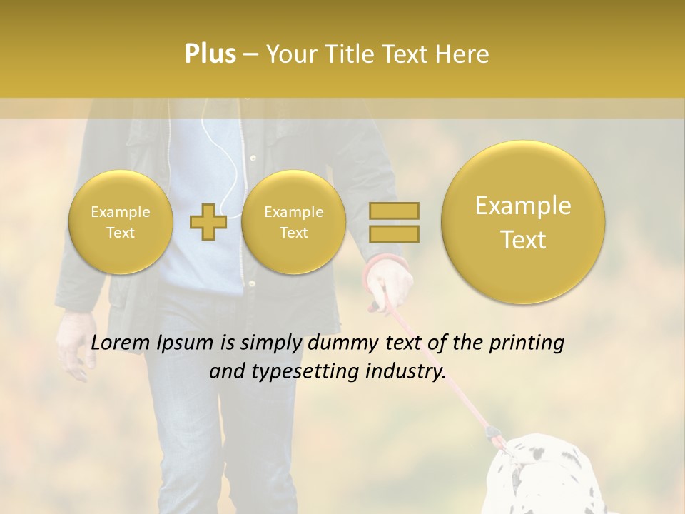 A Man Walking A Dalmatian Dog On A Leash PowerPoint Template