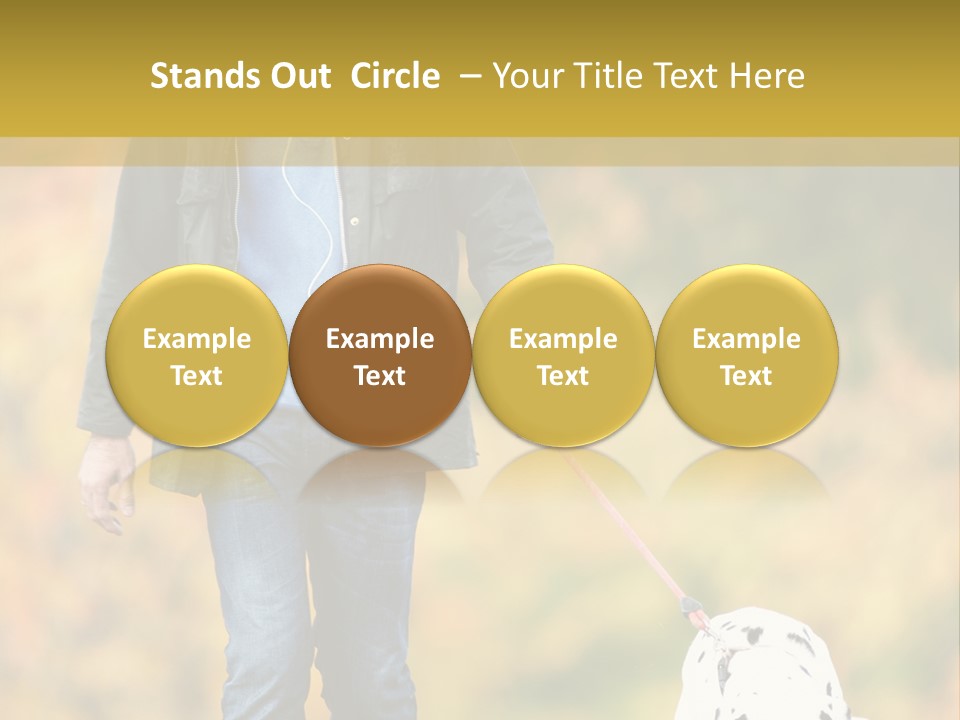 A Man Walking A Dalmatian Dog On A Leash PowerPoint Template