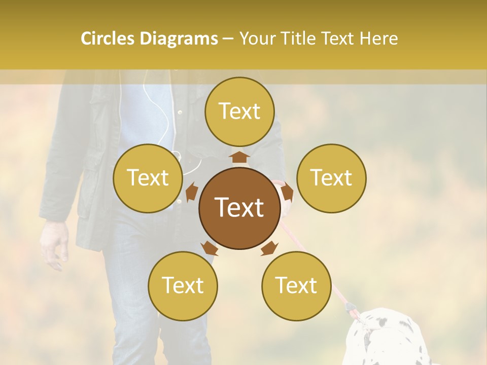 A Man Walking A Dalmatian Dog On A Leash PowerPoint Template