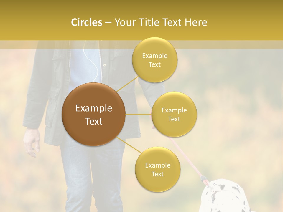 A Man Walking A Dalmatian Dog On A Leash PowerPoint Template