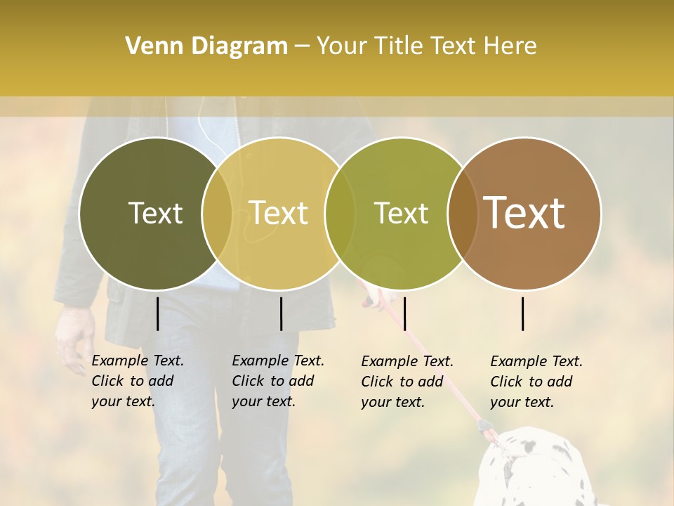 A Man Walking A Dalmatian Dog On A Leash PowerPoint Template