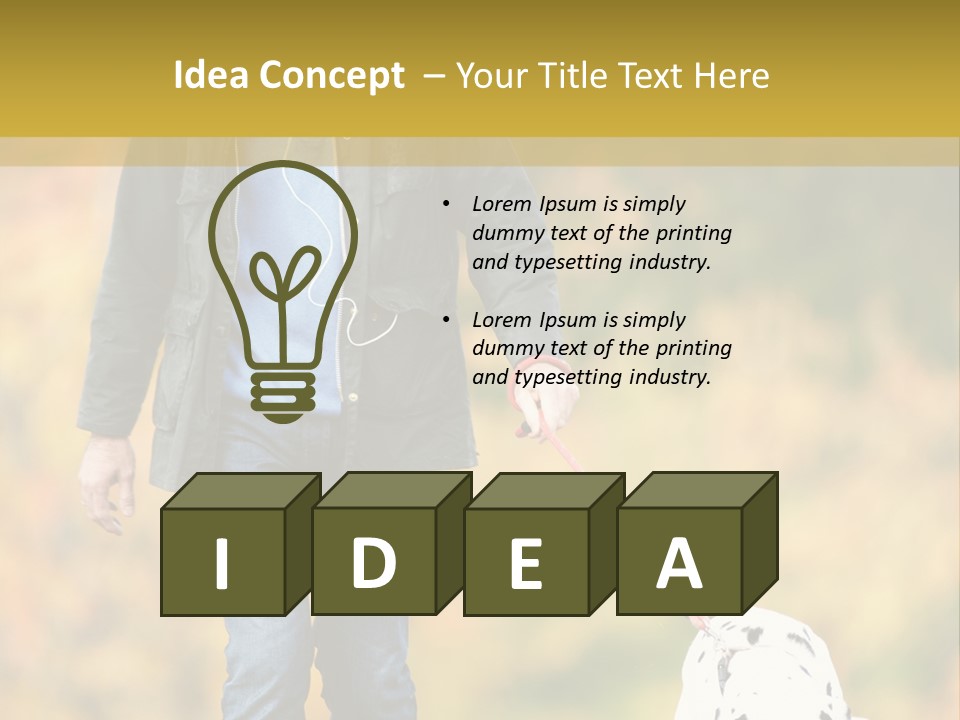 A Man Walking A Dalmatian Dog On A Leash PowerPoint Template