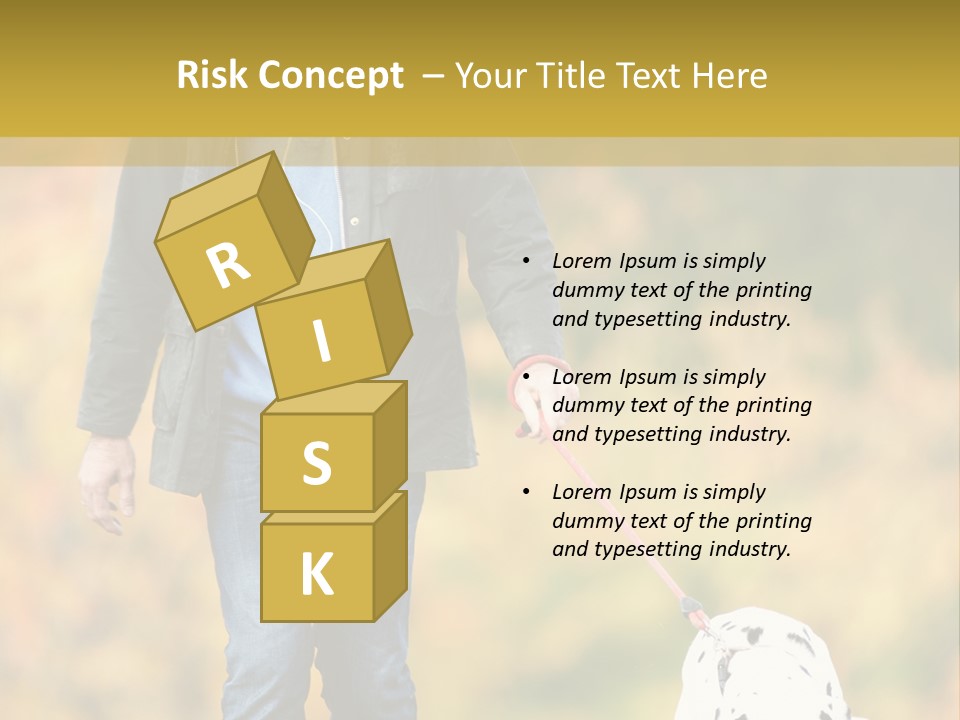 A Man Walking A Dalmatian Dog On A Leash PowerPoint Template