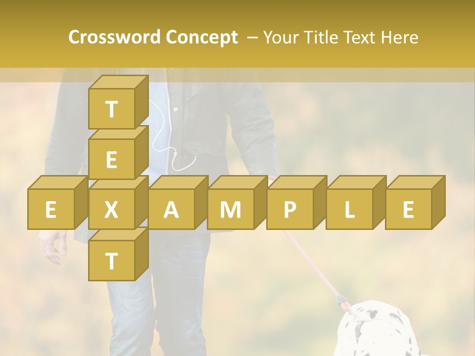 A Man Walking A Dalmatian Dog On A Leash PowerPoint Template