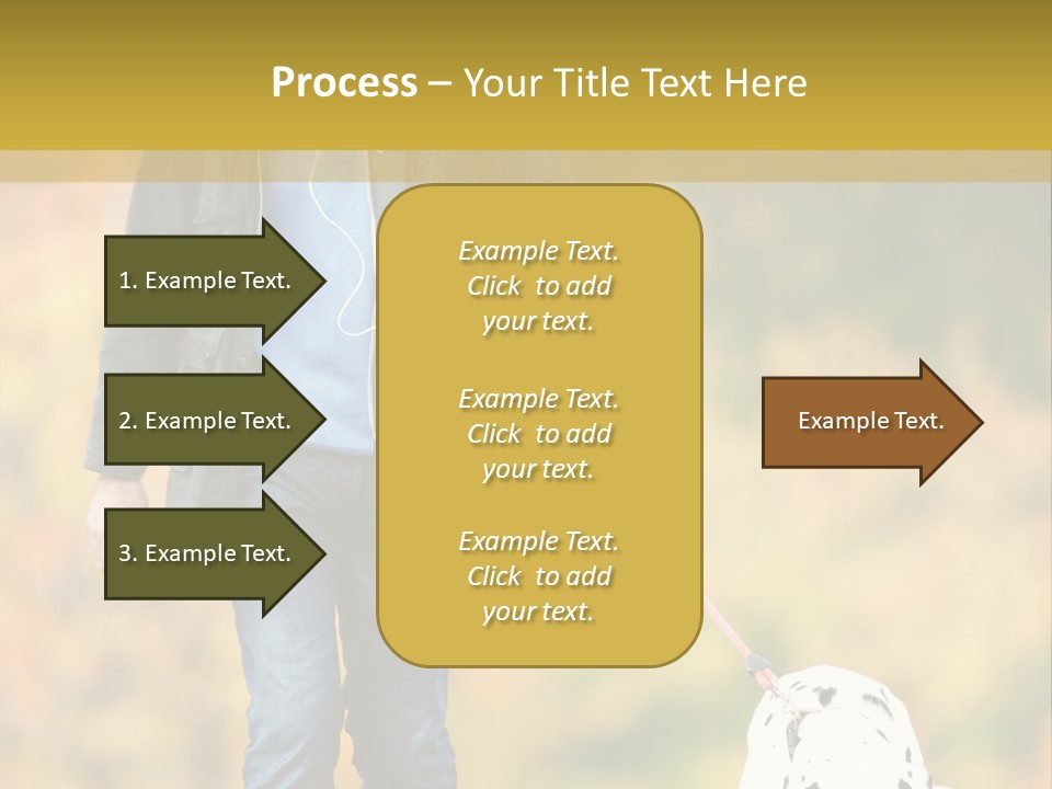 A Man Walking A Dalmatian Dog On A Leash PowerPoint Template