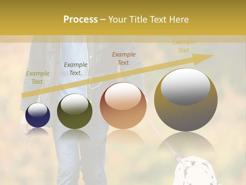 A Man Walking A Dalmatian Dog On A Leash PowerPoint Template