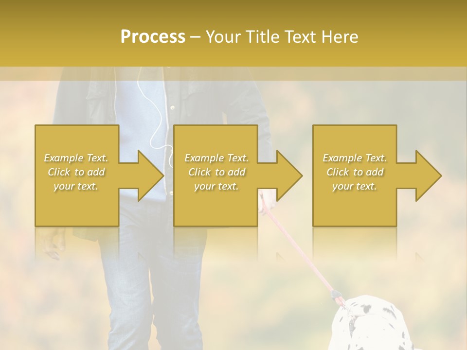 A Man Walking A Dalmatian Dog On A Leash PowerPoint Template