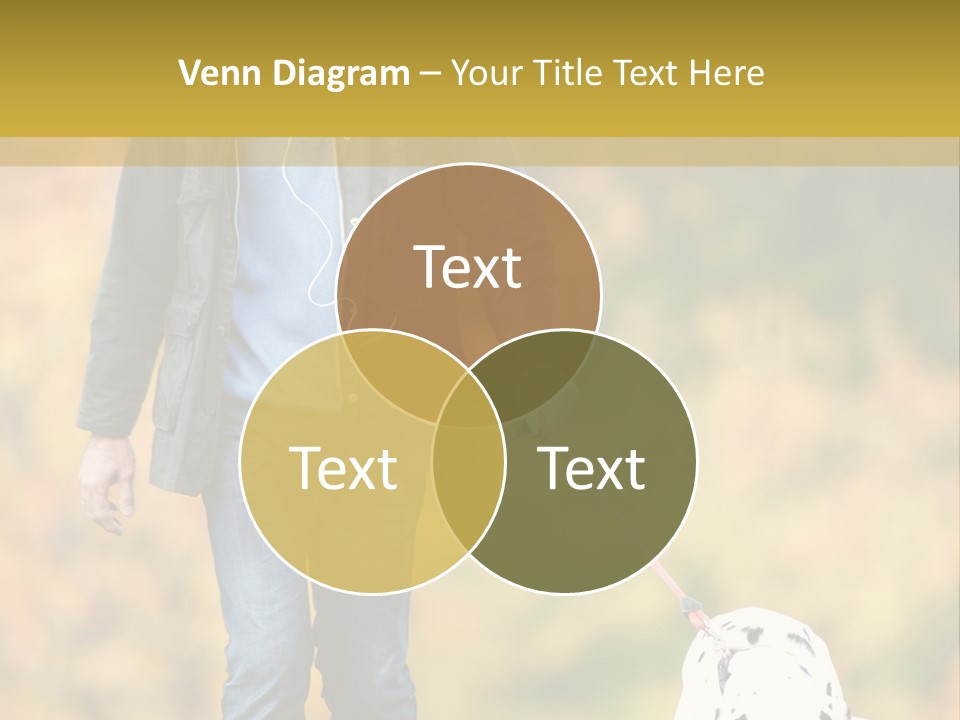 A Man Walking A Dalmatian Dog On A Leash PowerPoint Template