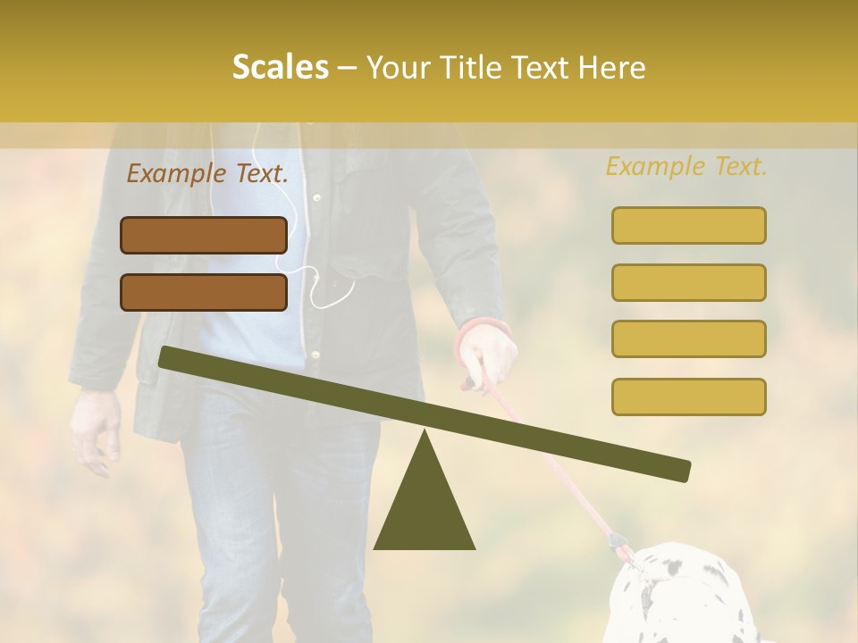 A Man Walking A Dalmatian Dog On A Leash PowerPoint Template