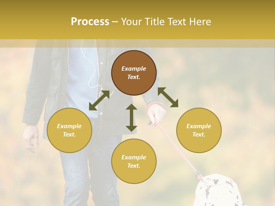 A Man Walking A Dalmatian Dog On A Leash PowerPoint Template