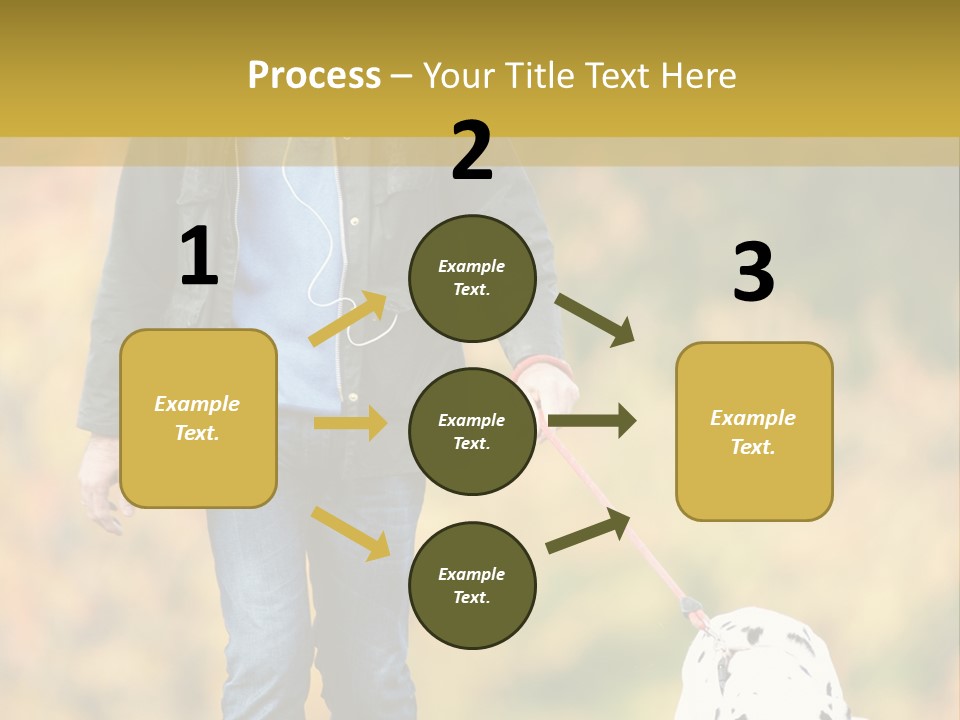 A Man Walking A Dalmatian Dog On A Leash PowerPoint Template