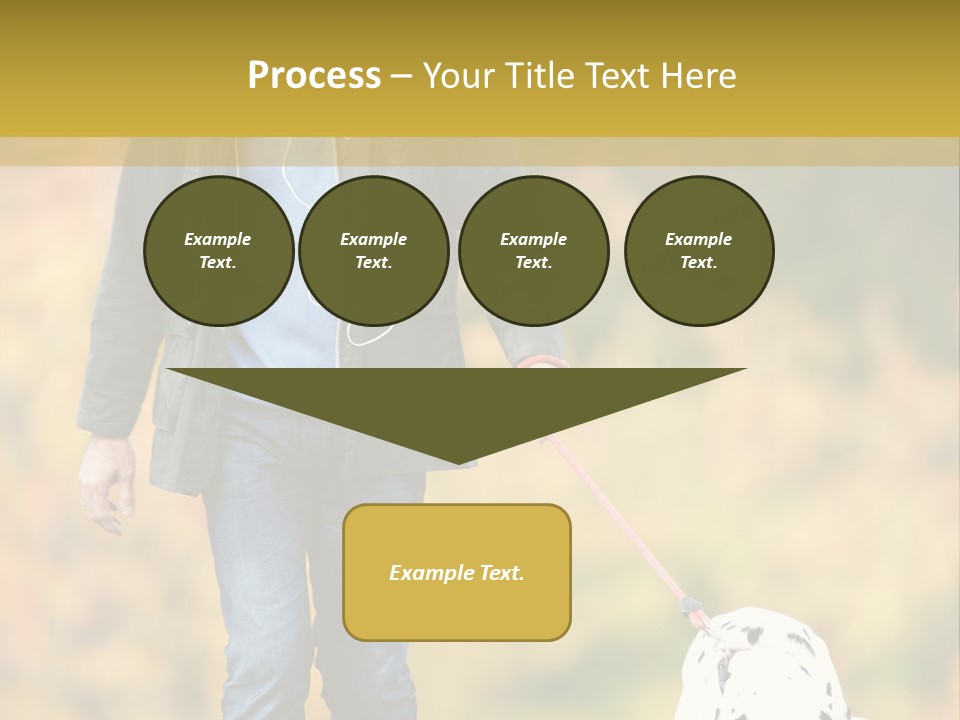 A Man Walking A Dalmatian Dog On A Leash PowerPoint Template