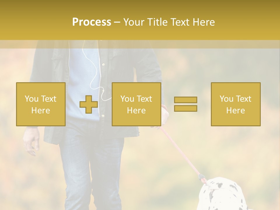 A Man Walking A Dalmatian Dog On A Leash PowerPoint Template