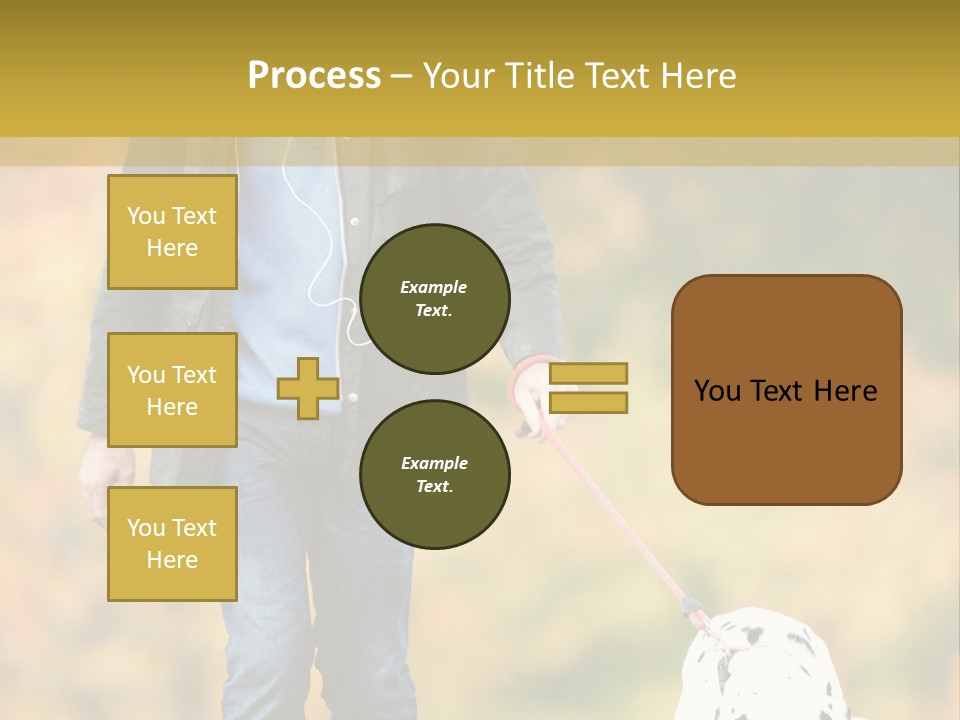 A Man Walking A Dalmatian Dog On A Leash PowerPoint Template