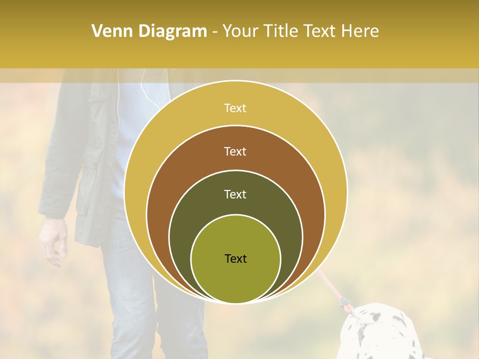 A Man Walking A Dalmatian Dog On A Leash PowerPoint Template