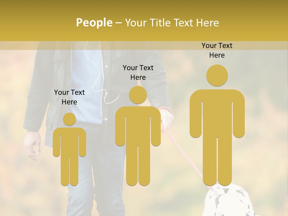 A Man Walking A Dalmatian Dog On A Leash PowerPoint Template