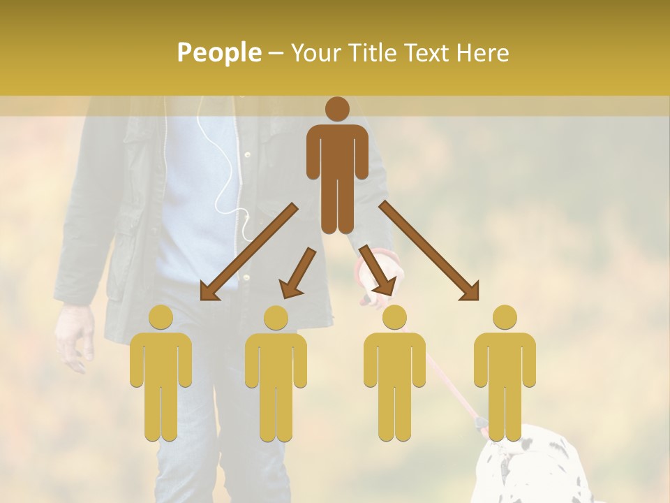 A Man Walking A Dalmatian Dog On A Leash PowerPoint Template