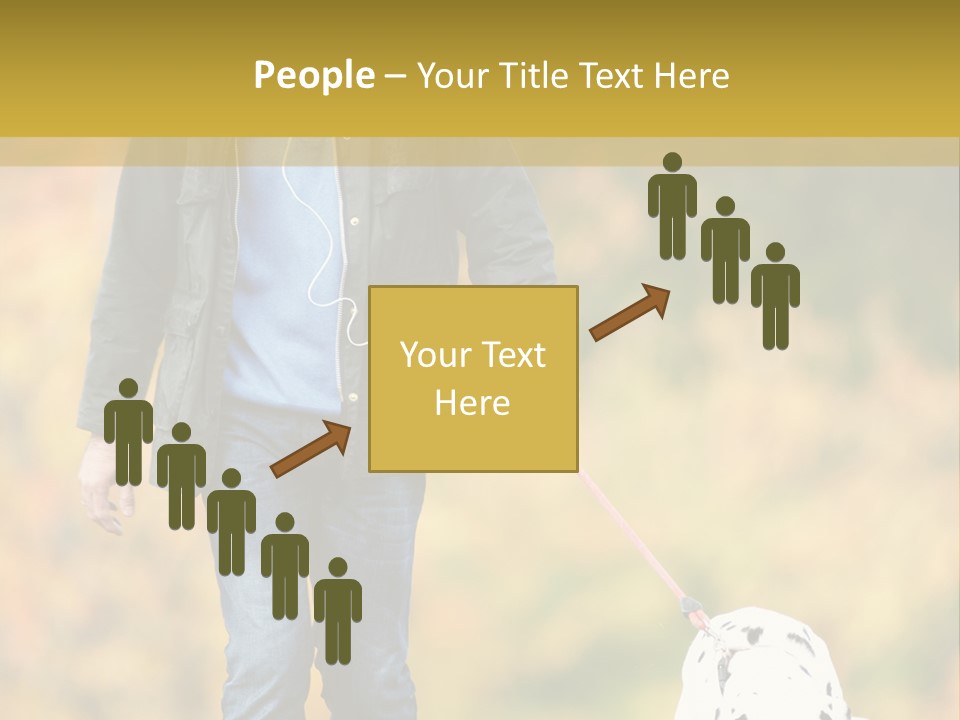 A Man Walking A Dalmatian Dog On A Leash PowerPoint Template