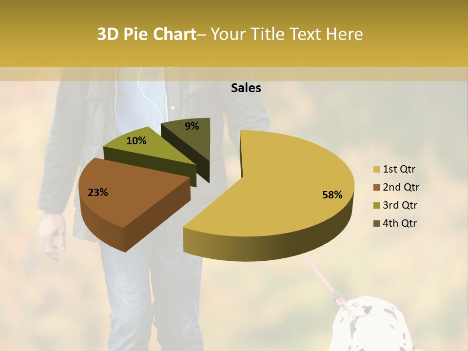 A Man Walking A Dalmatian Dog On A Leash PowerPoint Template
