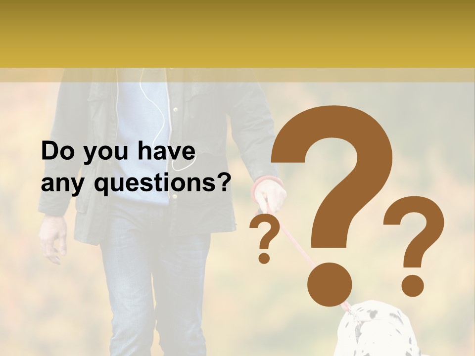 A Man Walking A Dalmatian Dog On A Leash PowerPoint Template