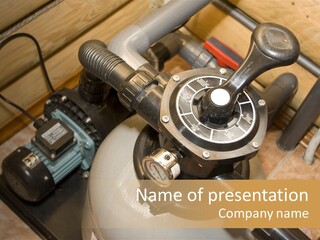 A Power Source With A Wrench On Top Of It PowerPoint Template