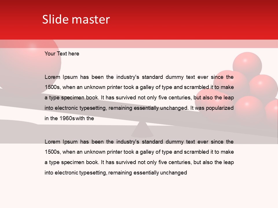 A Red Ball On Top Of A Scale With A Red Ball On Top Of It PowerPoint Template