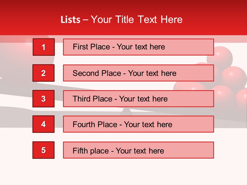 A Red Ball On Top Of A Scale With A Red Ball On Top Of It PowerPoint Template