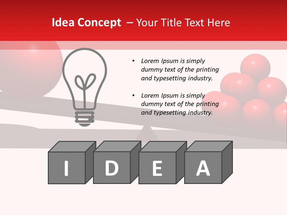 A Red Ball On Top Of A Scale With A Red Ball On Top Of It PowerPoint Template