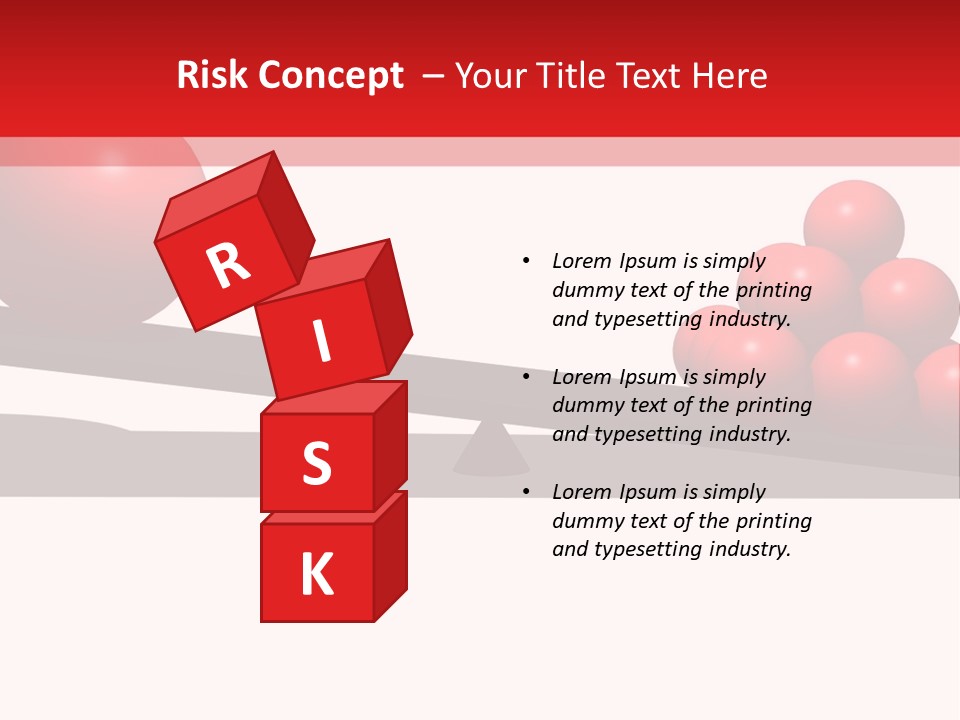 A Red Ball On Top Of A Scale With A Red Ball On Top Of It PowerPoint Template