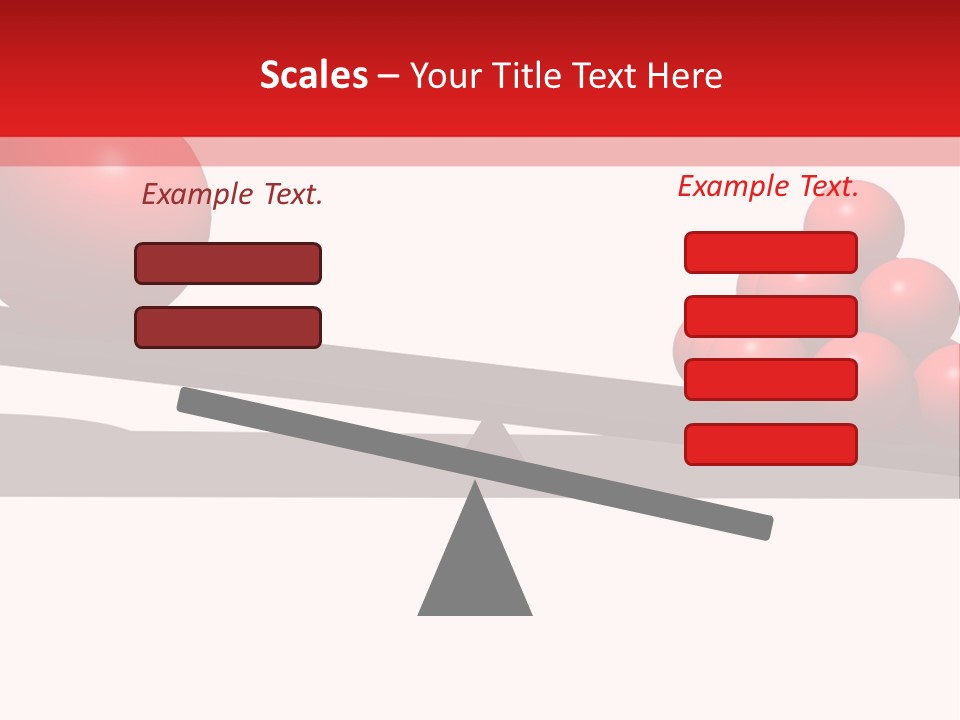 A Red Ball On Top Of A Scale With A Red Ball On Top Of It PowerPoint Template
