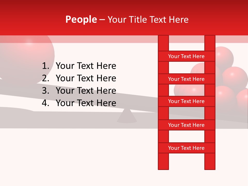 A Red Ball On Top Of A Scale With A Red Ball On Top Of It PowerPoint Template